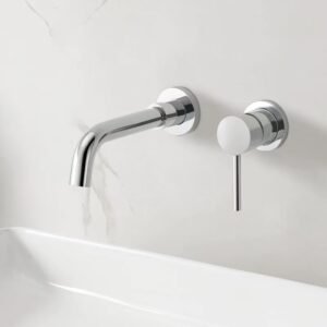 FARC Minimal Wall Mounted Basin Mixer Tap – 2 Hole Single Lever